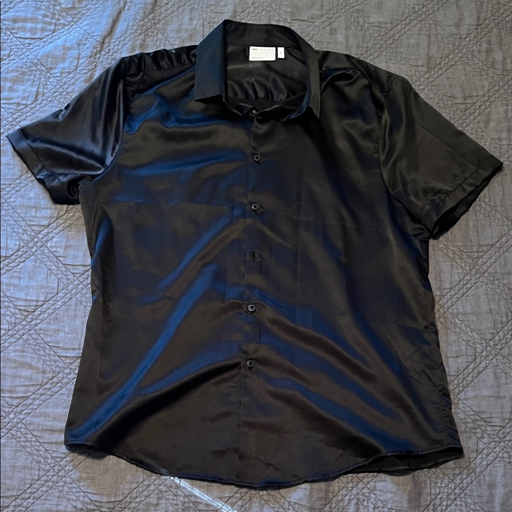 ASOS Men's Black Satin Shirt